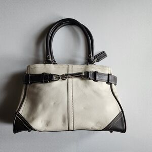 Elegant Cream and Black Handbag